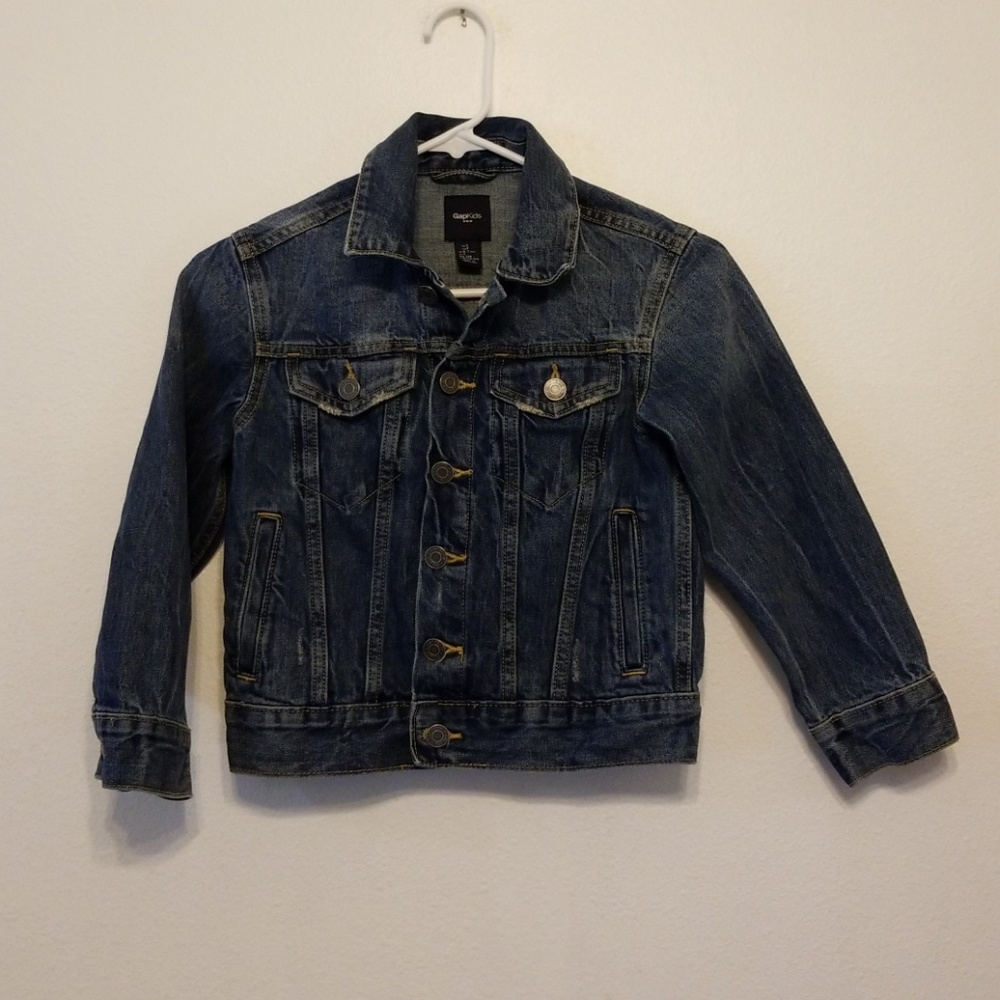 GAPkids purposefully distressed jean jacket